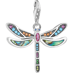 Thomas Sabo Charm Club Dragonfly Charm Pendant - Silver/Mother of Pearl/Multicolour