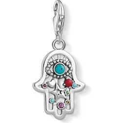 Thomas Sabo Charm Club Ethnic Hand of Fatima Charm Pendant - Silver/Multicolour