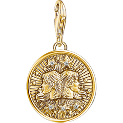 Thomas Sabo Charm Club Zodiac Sign Gemini Charm Pendant - Gold/White