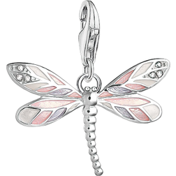 Thomas Sabo Charm Club Dragonfly Charm Pendant - Silver/Pink/Beige/White