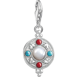 Thomas Sabo Charm Club Ethnic Coin Charm Pendant - Silver/Mother of Pearl/Multicolour