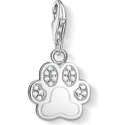 Thomas Sabo Charm Club Paw Charm Pendant - Silver/White