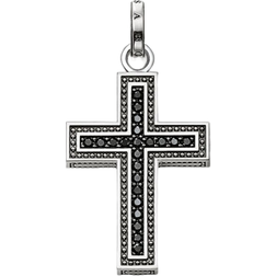 Thomas Sabo Cross Pavé Pendant - Silver/Black