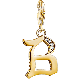 Thomas Sabo Charm Club Letter B Charm Pendant - Gold/White