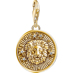 Thomas Sabo Charm Club Zodiac Sign Leo Charm Pendant - Gold/White