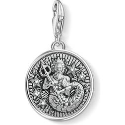 Thomas Sabo Charm Club Zodiac Sign Aquarius Charm Pendant - Silver/White