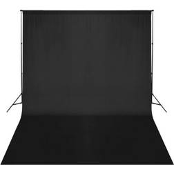 vidaXL Système de Support de Toile de Fond 500x300 cm Noir Studio Photo Vidéo