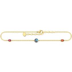 Thomas Sabo Gold Plated Anklet - Gold/Red/Mother Of Pearl