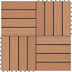 vidaXL Piastrelle Decking 11pz Goffrature WPC 30x30 cm 1 mq Color Teak