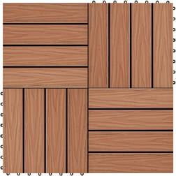 vidaXL Piastrelle 11 pz Goffrature WPC 30x30 cm 1 mq Marrone Chiaro