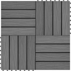 vidaXL Piastrelle Decking 11 pz Goffrature WPC 30x30 cm 1 mq Grigio