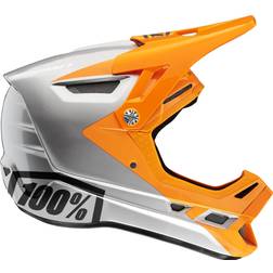 100% Aircraft Composite Trigger Casco Downhill, bianco-rosso-blu, dimensione per uomo