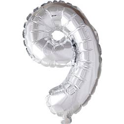 Hisab Joker Foil Ballon Number 9 Silver