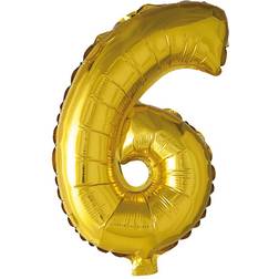 Hisab Joker Foil Ballon Number 6 Gold