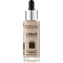 Eveline Cosmetics Liquid Control maquillaje líquido con pipeta tono 040 Warm Beige 32 ml