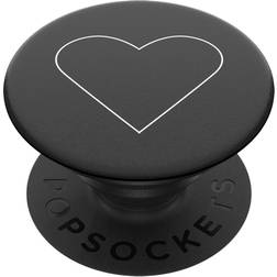 Popsockets White Heart Black Phone Grip PopGrip