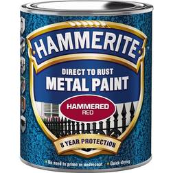 Hammerite Direct to Rust Hammered Effect Metal Paint Hammered Red 0.75L
