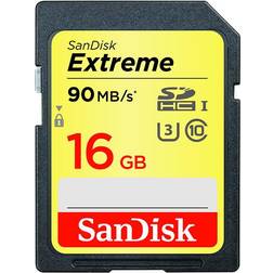 SanDisk Extreme SDHC Class 10 UHS-I U3 90/40MB/s 16GB (2-pack)