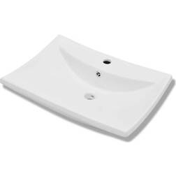 vidaXL Lavabo Ceramica Lusso Rettangolare Foro di Trabocco e Foro Rubinetto