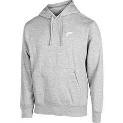 Nike Sportswear Club Fleece Pullover Hoodie - Dark Grey Heather/Matte Silver/White