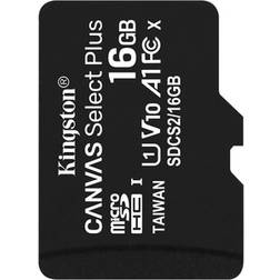 Kingston Canvas Select Plus Carte mémoire flash 16 Go A1 Video Class V10 UHS Class 1 Class10 microSDHC UHS-I