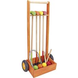 Jeujura Wooden Croquet Set Wooden Trolley