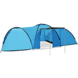 vidaXL Tenda Igloo da Campeggio 650x240x190 cm per 8 Persone Blu