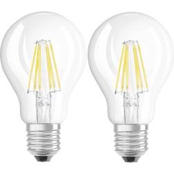 LEDVANCE Osram Base, Bombilla LED E27, 7 W= 60w, Blanco, 2 Unidades