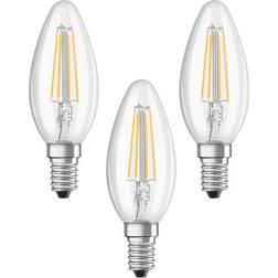 LEDVANCE OSRAM Ampoule bougie LED E14 4 W fil 2 700 K lot de 3