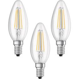 LEDVANCE OSRAM LED kaarslamp E14 4W filament 2.700K 3 per set