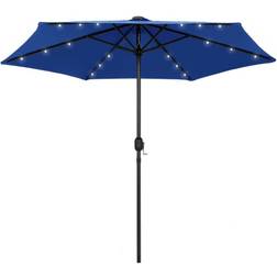 vidaXL Parasol Avec LED Et Mât En Aluminium 270 cm Blanc Sable 270cm