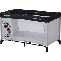 Hauck Cuna de Viaje Dream N Play, Parque Infantil desde Nacimiento hasta 15 kg, Cuna Viaje Bebe, Corral Bebe con Bolsa de Transporte, Cuna de Playa, 120x60 cm, Mickey Gris