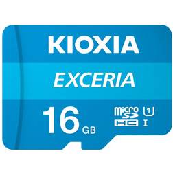 Kioxia EXCERIA Carte mémoire flash (adaptateur SD inclus(e) 16 Go UHS-I U1 Class10 microSDHC UHS-I