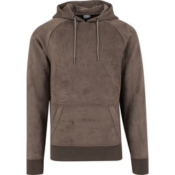 Urban Classics Imitation Suede Hoodie - Olive