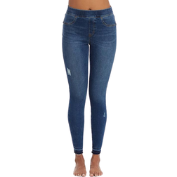 Spanx Distressed Ankle Skinny Jeans - Medium Wash