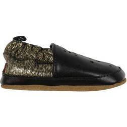 Melton Metallic Leather Shoes - Black