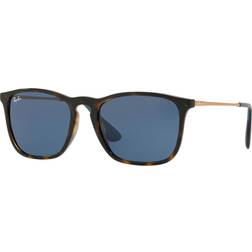 Ray-Ban Homme Sunglass RB4187 Chris - Couleur de Lentille Bleu