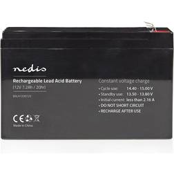 Nedis Pile rechargeable plomb-acide BALA720012V Noir