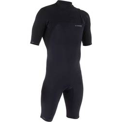 Olaian Shorty wetsuit voor surfen heren 900 korte mouwen no zip zwart