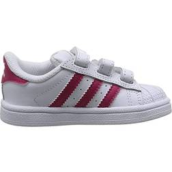 adidas Kid's Superstar Foundation Strap - White/Bold Pink