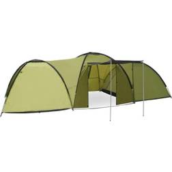 vidaXL Tente Igloo de Camping Tente de Randonnée Tente d'Extérieur Voyage Ventilation et bien Aérée 650x240x190 cm 8 Personnes Vert