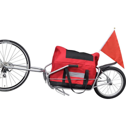 vidaXL Remorque de vélo à une roue avec sac de rangement Rouge