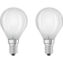 LEDVANCE OSRAM LED goccia E14 4W bianco caldo 2x