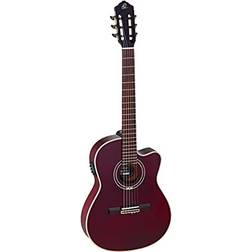 Ortega RCE138 4/4 Stained Red Chitarra Classica per Concerto con Preamplificatore