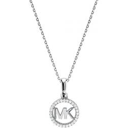 Michael Kors Custom Logo Starter Necklace - Silver/Transparent