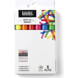 Liquitex Acrylic Marker Fine Fluorescent 2-4mm 6-pack