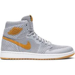Nike Air Jordan 1 Retro High Flyknit M - Wolf Grey/Gum Yellow/White/Golden Harvest