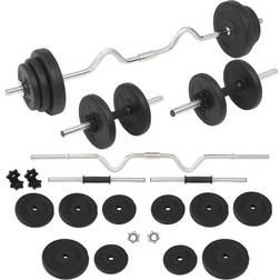 vidaXL Barbell and Dumbbells Set 30kg