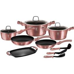 Berlinger Haus I-Rose Edition Batterie de cuisine avec couvercle 12 Pièces