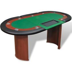 vidaXL Table De Poker Pour 10 Joueurs Bleu Vert